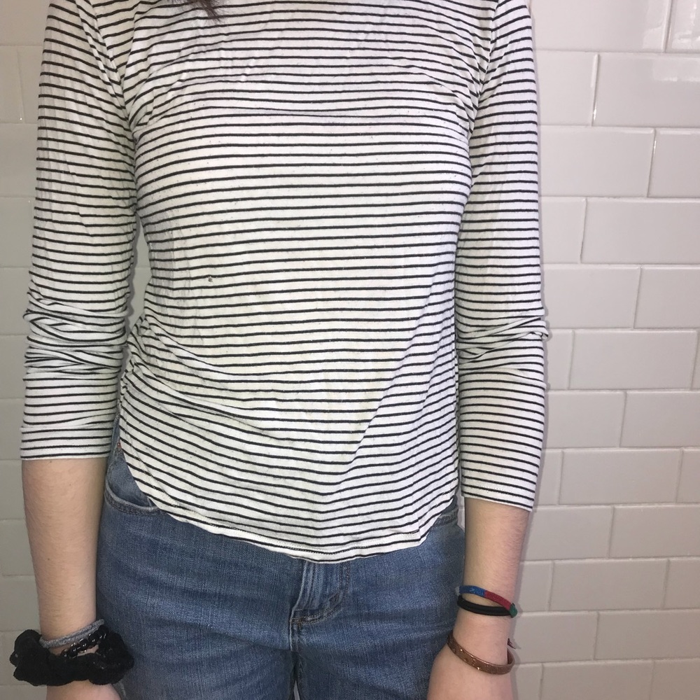 H$M black and white stripe shirt
